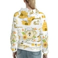 thumbnail image 7 of Picia Farm Bee Cute Honey Pattern Casual Women's Hoodie, Hooded Sweatshirt with Kangaroo Pocket, Comfortable Pullover with Eye-catching Drawstrings-X-Large, 7 of 7