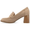 thumbnail image 3 of Journee Womens Malleah Loafer Style Stacked Heel Pumps, Widths Available, 3 of 9