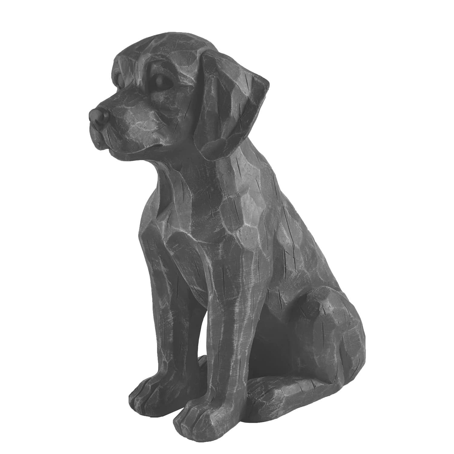 Clever Resin Dog Figurine for Yard and Garden Gray Retriever Statue