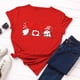 thumbnail image 3 of Gibobby Camisetas Mujer Manga Corta Camiseta con estampado día Tops Blusa corta manga corta para mujer San Valentín Blusa para mujer(Rojo,M), 3 of 3
