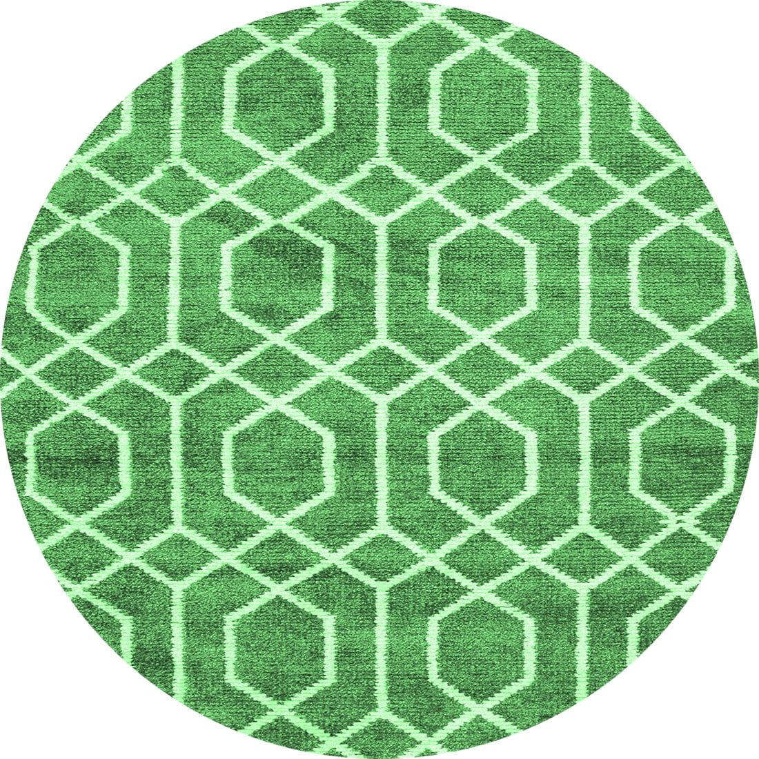 Ahgly Company Indoor Round Trellis Emerald Green Modern Area Rugs, 8 ...