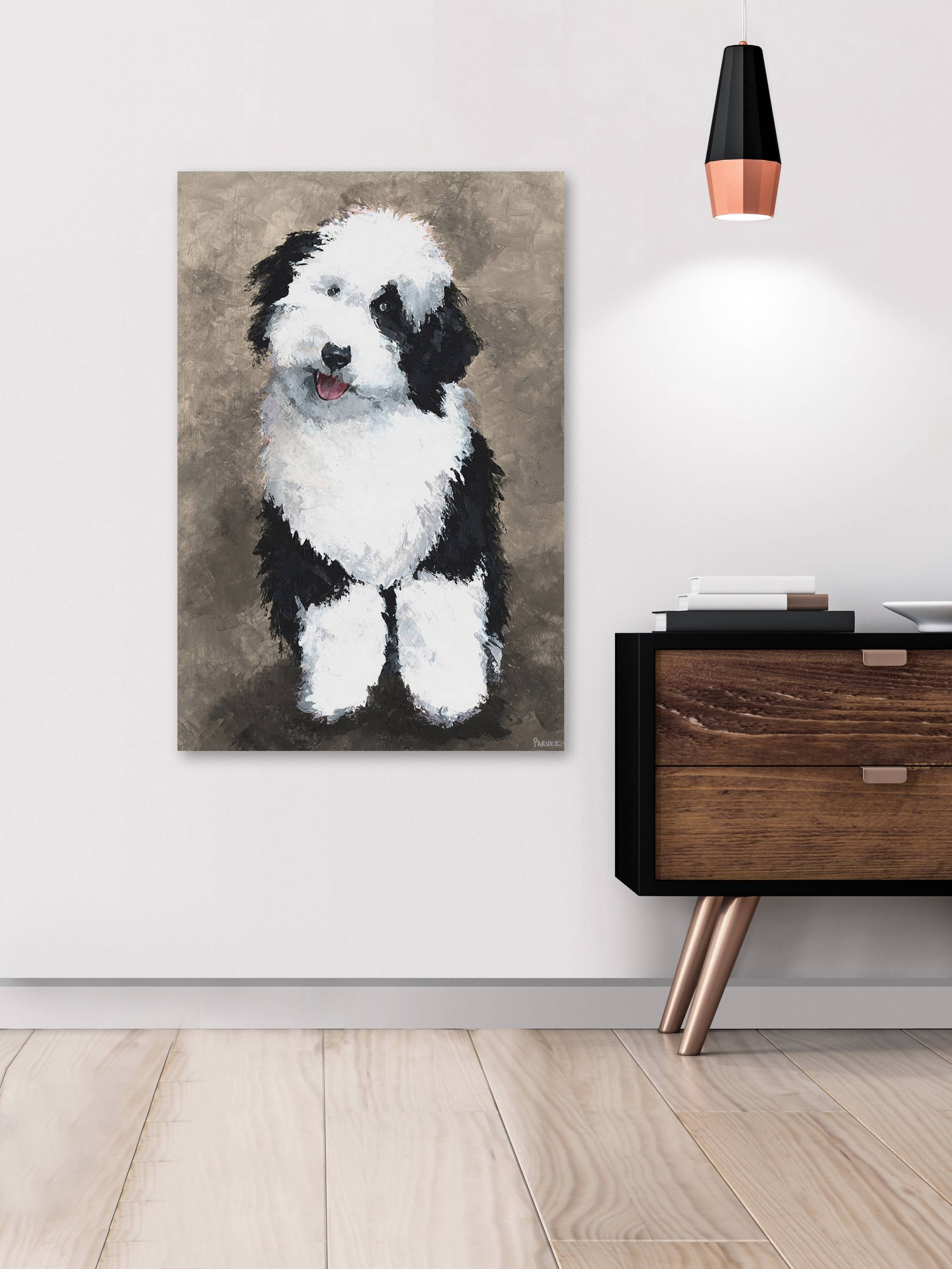 Parvez Taj Cute Furry Dog Canvas Wall Art