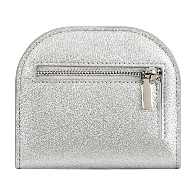 Leather Coin Purse Semicircle Mini Womenssolid Color Coin Purse High-End Multi-Slot Card Bag