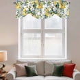 thumbnail image 3 of Tie Up Valances for Windows, Yellow Lemon Adjustable Valance Curtains Window Treatment for Living Room/Bedroom, Green Leaf Blue Flower Tropical Fruit Rod Pocket Kitchen Curtains & Drapes 54x18 Inch, 3 of 9