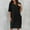 Black, variant on ZZwxWA Womens Linen Cotton Casual Loose Tshirt Dress with Pockets, Knee Length Comfy Summer Dresses Plus Size