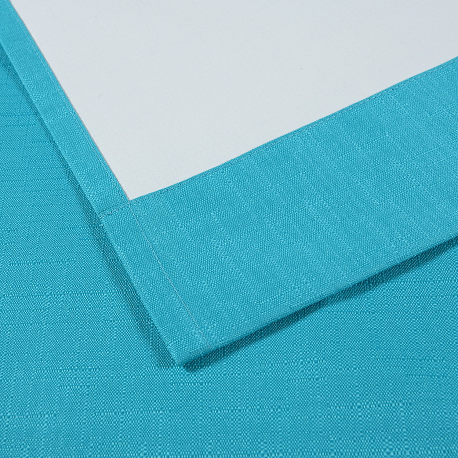 SUN+BLK Thermal Back Blackout Curtain Panel Pair with Rod Pocket, Turquoise, 42"x84"
