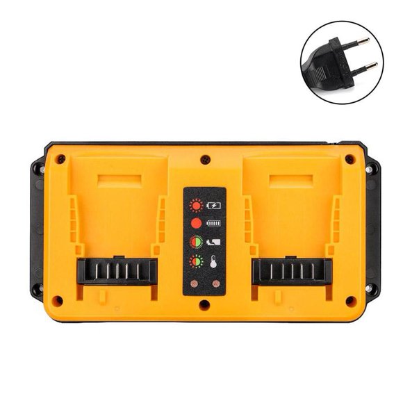 ZOUBAOQ Dual Port Rapid Optimum Battery Charger for 18-20V Lithium-Ion Batteries (DCB207, DCB206, DCB204, DCB203, DCB201, DCB200) - Fast Charging Power Tool Battery Station with AC100-240V Input