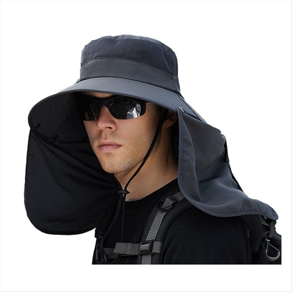 Sombrero de Pesca para , Protección Solar, Protección UV, Cubierta para el Cuello, Ala , Solapa para el Cuello, Gorra de Pesca para Viajes, Camping, Senderismo