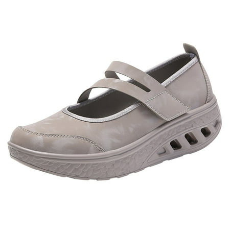 

Mackneog Casual Wedges Breathable Flats Shoes Women s Sneakers Outdoor Slipon Leisure Women s Casual Shoes Gift on Clearance