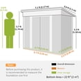 thumbnail image 3 of Outsunny 7' x 4' Metal Outdoor Storage Shed w/ Sliding Doors Grey, 3 of 10