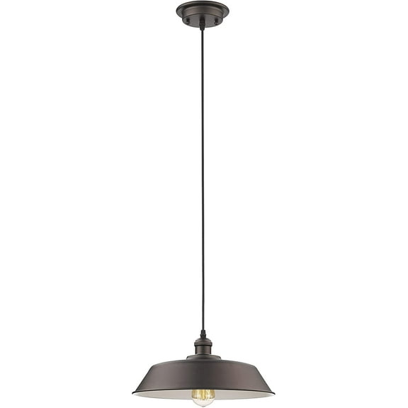 RADIANCE Goods Industrial-Style 1 Light Rubbed Bronze Ceiling Mini Pendant 14" Wide