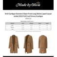 thumbnail image 2 of Made by Olivia Women's Knit Cardigan Sweaters Open Front Long Sleeve Lapel Casual Jacket 2023 Fall Coat Dressy Coatigan, 2 of 7
