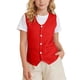 thumbnail image 1 of Odeerbi Chaqueta de Traje de Niños y Niñas Color Sólido V Cuello Botón Chaleco Con Bolsillos Vestido Formal Chaleco Para La Fiesta de Boda, 1 of 9