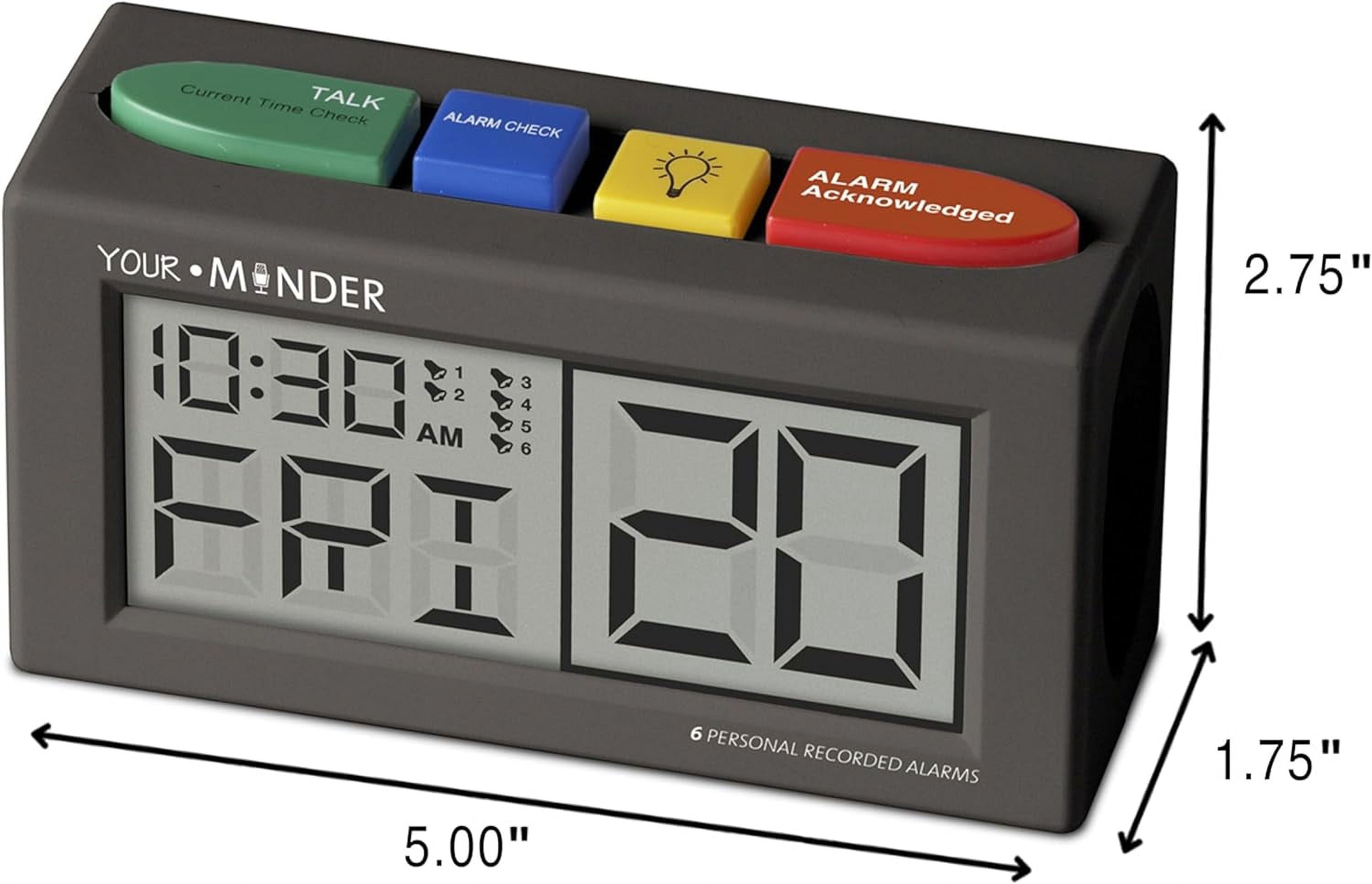 FSA/HSA MEDCENTER Your Minder Voice Record & Alarm Clock – Loud, Easy-to-Set Custom Voice Recording for Medication Alerts, Multicolor, 0.30 Pound