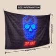 thumbnail image 3 of DouZhe Dazzling Neon Lights Skull Tapestry Modern Wall Hanging Tapestries Dorm Room Home Decor, 60" x 40", 3 of 7
