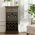 thumbnail image 4 of FESTIVO Wine Cabinet w/ Metal Glass Holder & Lattice Rack - Dark Wood, 4 of 10