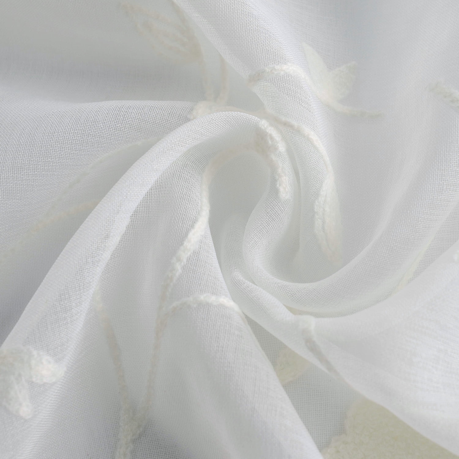 VOGOL White Birds Embroidered Sheer Curtains, Window Curtain Sheer Voile Panels for Living Room Bedroom, 52x84, Set of 2, Rod Pocket