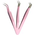 thumbnail image 1 of Luwigs Eyelash Extension Tweezers 3pcs Stainless Steel Fiber Tip Tweezers for Eyelash Extension High Precision Professional Tweezers Set Volume Lash Tweezers (Pink), 1 of 6