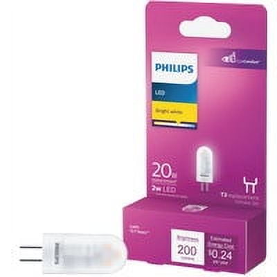 Philips 2W Clear T3 Bi-Pin LED Landscape Low Voltage Light Bulb 567198