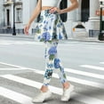 thumbnail image 3 of COEQINE Women Breathable Tennis Skirted Legging with Pockets Elastic High Waist Soft Yoga Leggings with Skirts Hydrangea and Boho Mandala Print Golf Pickleball Skort Pants, 2XL, 3 of 7