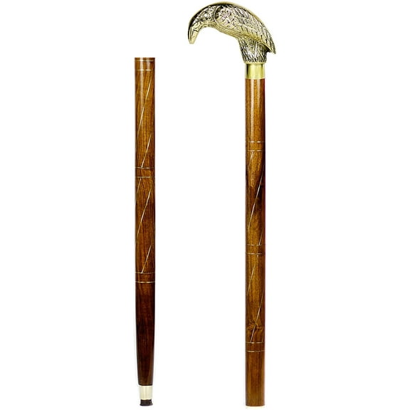 Aluminum & Brass Decorative Rosewood Walking Cane | Full Size Walking-Stick for Men & Women |