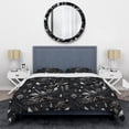 thumbnail image 3 of Designart "Hollywood Diamond Glamour In Monochrome" Black Glam Bedding Covert Set - Glam Bed Set With 2 Shams, 3 of 5