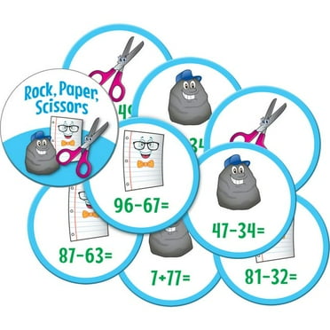 Really Good Stuff Rock, Paper, Scissors Math Game - Addition And Subtraction Through 100 - 1 game