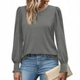 thumbnail image 6 of safuny Blouses for Women Casual Long Sleeve Crewneck Shirts Fashion Clothing Puff Long Sleeve Tunic Tops Gray _e XL, 6 of 6