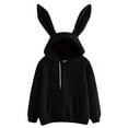 thumbnail image 2 of Nfurl Womens Cute Hoodies Ear Hoodies for Teen Girls Casual Long Sleeve Drawstring Hooded Sweatshirts with Pockets 2025 Fall Outfits Black L, 2 of 3
