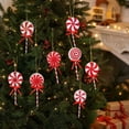 thumbnail image 2 of 5 Pack Lollipop Christmas Tree Ornaments, Candy Cane Peppermint Hanging Pendant Decor, 2 of 4