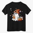 thumbnail image 7 of Toddler Baby Girl Halloween Shirt Kid Cute Bow Ghost T-Shirt Kids Short Sleeve Spooky Season Gift Tee Tops 2-3 Years Black, 7 of 7