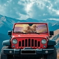 thumbnail image 3 of HUIACONG White horse Sun Shade Windshield Compatible with 2007-2024 Wrangler Rubicon Sahara TJ JK JKU 2 & 4 Door Car Sun Shade Sun Visor Protector Keep Your Vehicle Cool, Silver, 3 of 6