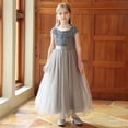 thumbnail image 2 of XEGLSBU Flower Girl Dress 18 Months Elegant Girls Formal Dress for Recital Pageant Performance Tutu Gown with Skirt and Sash Grey Size 7-8 Years, 2 of 7