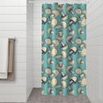thumbnail image 2 of Beige Mushroom Sketch Teal Pattern Shower Curtain 36"x72" ,Bathroom Decorative Shower Curtains Set with 12 Hooks,Modern Waterproof Washable Shower Curtain, 2 of 6