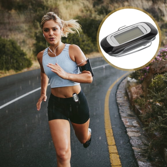 Minkissy 1Set Black ABS Material Walking Pedometer with Calorie Calculation Function