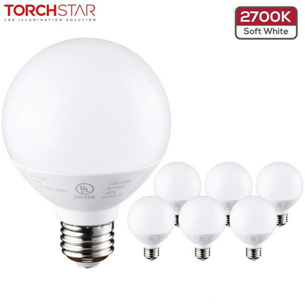Toegeven Hoe Onzin TORCHSTAR Vanity Globe Light Bulbs G25 LED for Bathroom Mirror Decorative,  6W Equivalent 40W, UL & Energy Star Listed, Dimmable, 450 LM, E26 Round  Frosted Decorative Bulb, 2700K Soft White, Pack of