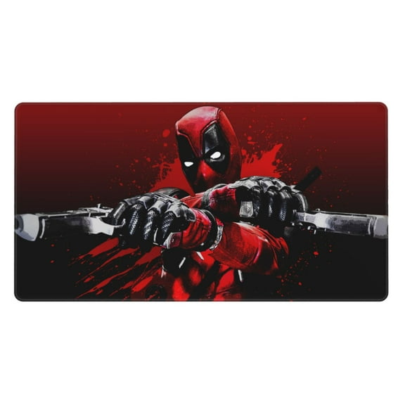 Extra Large Gaming Mouse Pad Non-Slip Rubber Deadpool Mousepad with Stitched Edges Desk Pad Mat for Office Home 15.8x29.5 in