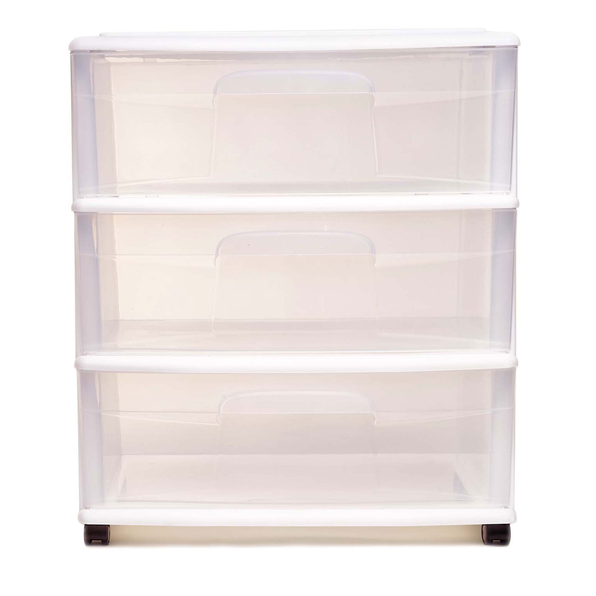 Homz Plastic 3 Drawer Medium Home Storage Container, Clear Drawers