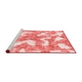 thumbnail image 2 of Ahgly Company Machine Washable Indoor Round Abstract Red Modern Area Rugs, 3' Round, 2 of 4
