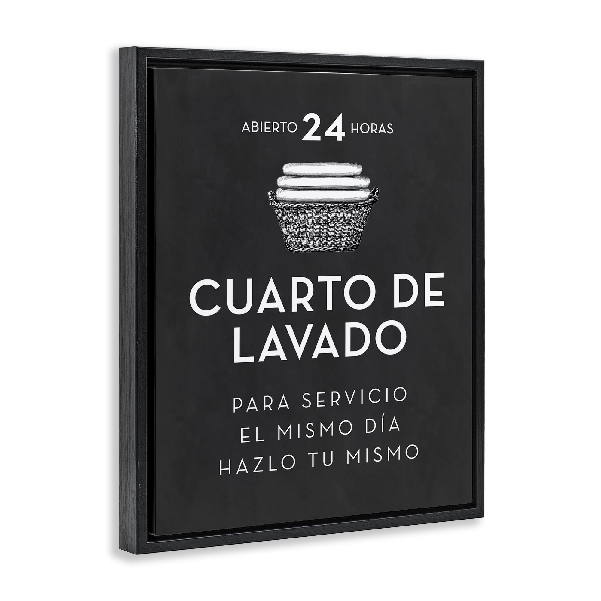 Stupell Industries Publicidad Día de Lavandería, Negro Bath & Laundry Painting Black Floater Framed Art Print Wall Art, 25 x 31