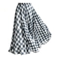 thumbnail image 4 of ShomPort Women's Flowy Maxi Skirt Plaid Boho Pleated A Line Elastic Waist Summer Casual Tulle Layered Long Skirts, 4 of 5
