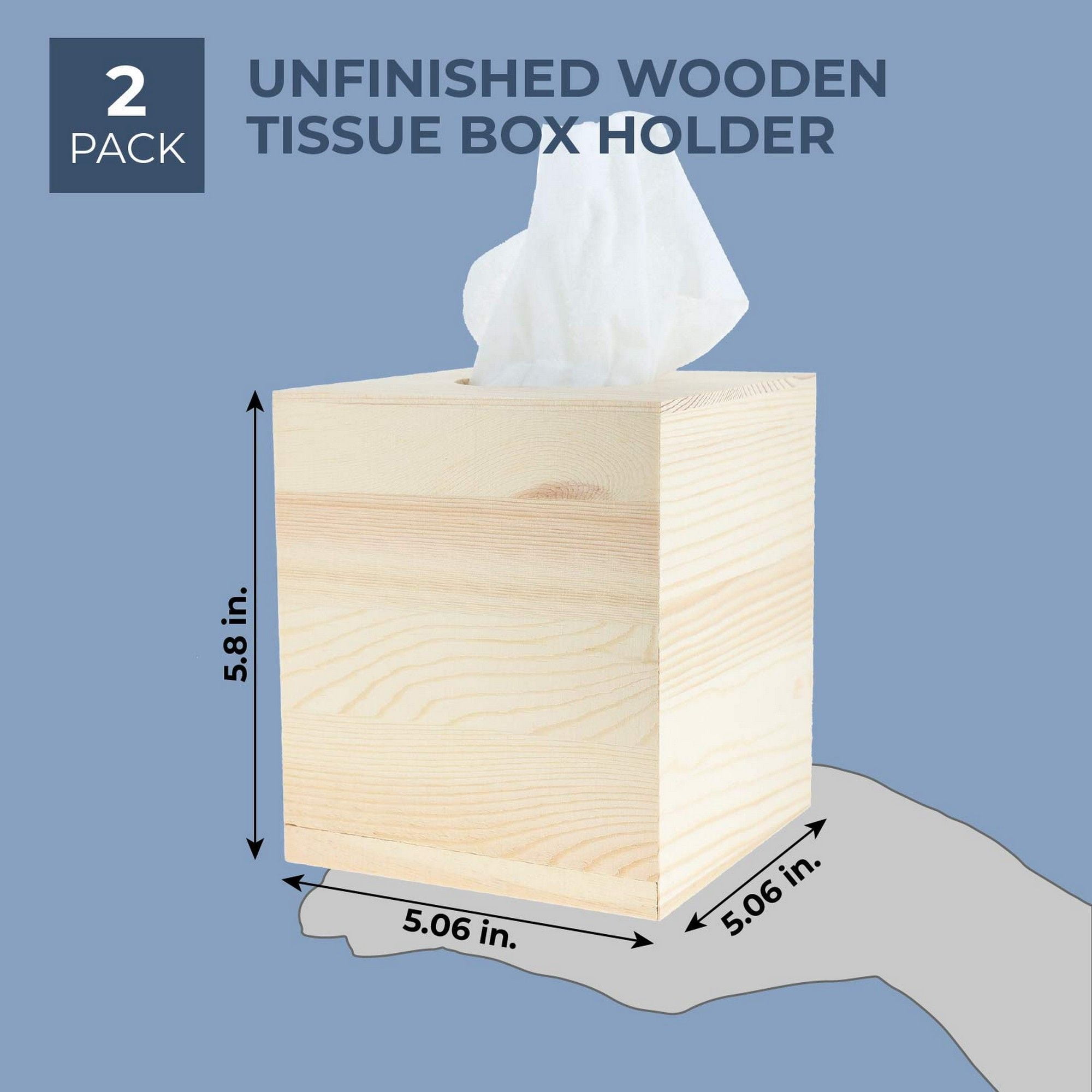 Unfinished tissue box cover Clearance