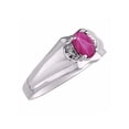 thumbnail image 3 of RYLOS Mens Rings Sterling Silver Classic Design 7X5MM Oval Gemstone & Diamond  Star Ruby July Birthstone Ring Size 13, 3 of 6