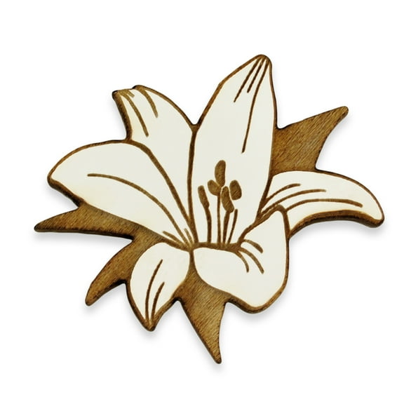 PinMart's White Lily Wood Pin