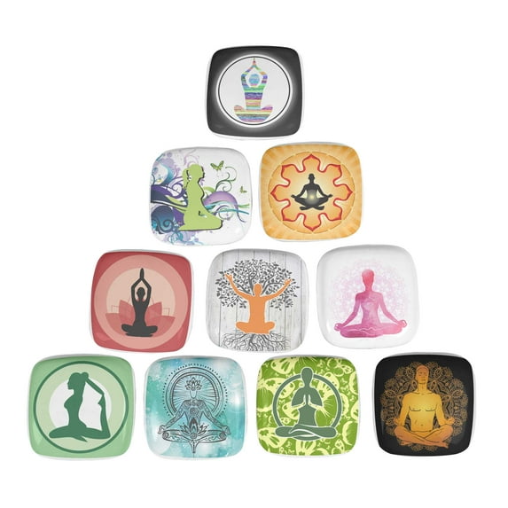 IBA Indianbeautifulart Multicolor Assorted Yoga Furniture Knobs Kids Ceramic Knobs For Cabinets Square Cupboard Pulls