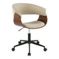 thumbnail image 4 of Vintage Mod Office Chair, Home Office Chair with Wheels, Wooden Desk Chair, Computer Chair, Home Office Desk Chair Comfy, Mid Century Modern Desk Chair (Cream), 4 of 6