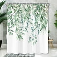 thumbnail image 3 of Sage Green Eucalyptus Shower Curtain,Nature Watercolor Plant Leaves with Floral Bathroom Decor,Waterproof Fabric Shower Curtain Set with Hooks 60X72in, 3 of 6