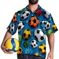 thumbnail image 4 of Football Men's Short Sleeve Hawaiian Shirt, Poplin Casual Printed Button Down, Summer Beach Unisex Shirts, 4 of 6