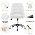 thumbnail image 6 of Topeakmart Faux Leather Mid Back Desk Chair with Wheels for Home Office, White, 6 of 9