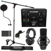 M-Audio AIR 192 | 4 2-In/2-Out 24/192 USB Audio Interface with Headphones & Mackie Condenser Microphone Package